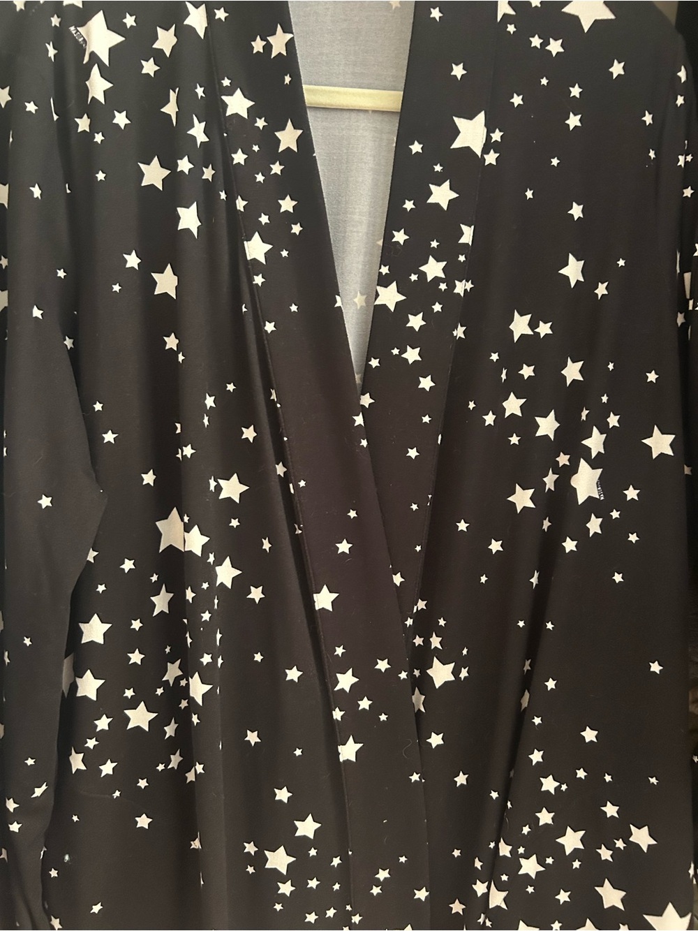 Mason gray Skylar Cloud Jersey banded Long Robe in Black Stars